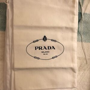 Six Prada shoe storage bags